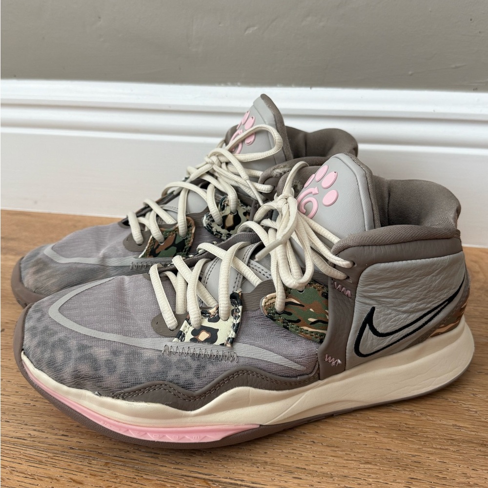 Gently Used Nike Kyrie Infinity Leopard Camo Basketball/Volleyball Shoes M6.5/W8